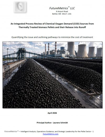 An Integrated Process Review of Chemical Oxygen Demand (COD) Sources from Thermally Treated biomass Pellets and their Release into Runoff
